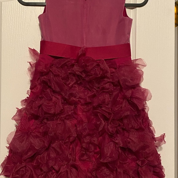 Neiman Marcus x Target Girls Marchesa Fuchsia Silk Poly Tulle Petals Dress M 7/8 - Picture 4 of 7